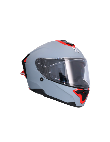 Casco AXOR Brutale Corsa Gris Mate y Rojo | ECE 22.06