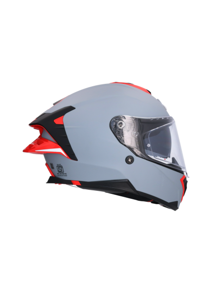 Casco AXOR Brutale Corsa Gris Mate y Rojo | ECE 22.06