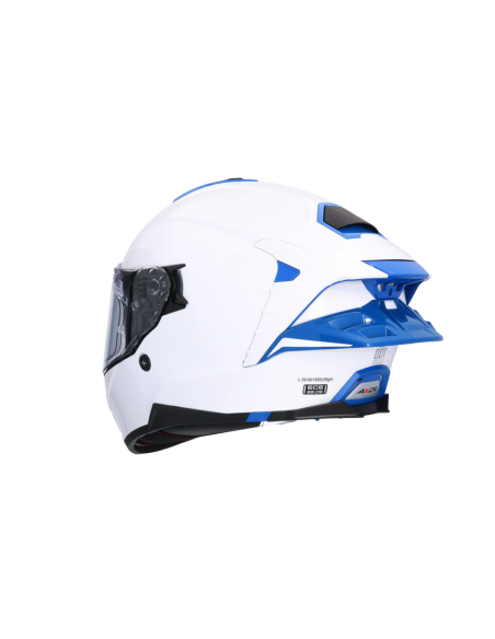 Casco AXOR Brutale Corsa Blanco Perla y Azul | ECE 22.06