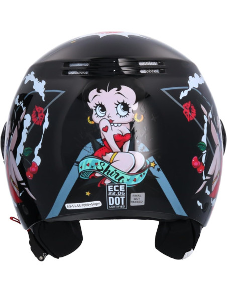 Casco SHIRO LaBeti Negro Betty Boop Jet | Tecnoescape