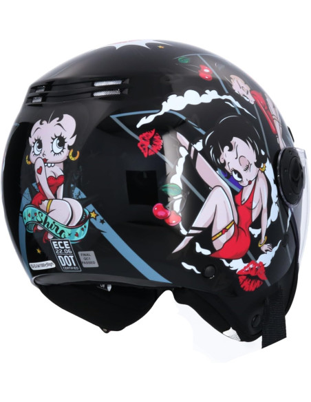 Casco SHIRO LaBeti Negro Betty Boop Jet | Tecnoescape