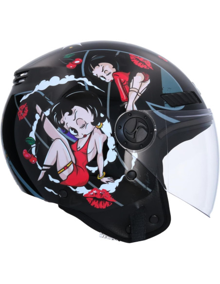 Casco SHIRO LaBeti Negro Betty Boop Jet | Tecnoescape