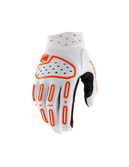 Guantes 100% Airmatic 2 Blanco / Naranja | Tecnoescape Bike