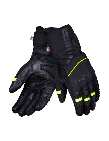 Guantes de moto Seventy Degrees SD-T7 Gobi Hombre Negro/Amarillo Fluor | Tecnoescape Bike