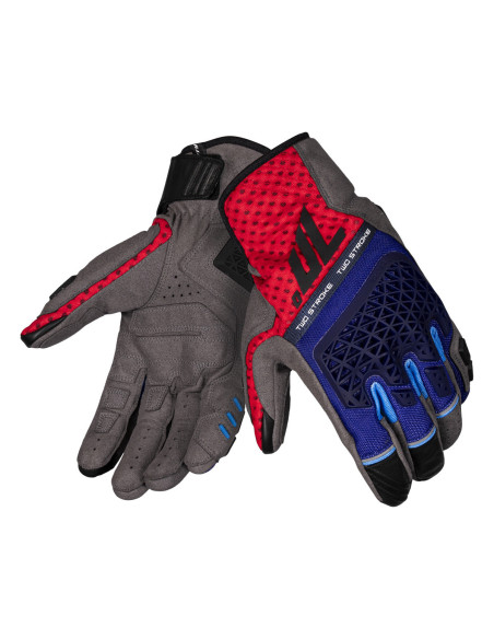 Guantes de moto Seventy Degrees SD-N60 Two Stroke Verano Naked Hombre Azul/Rojo | Tecnoescape Bike