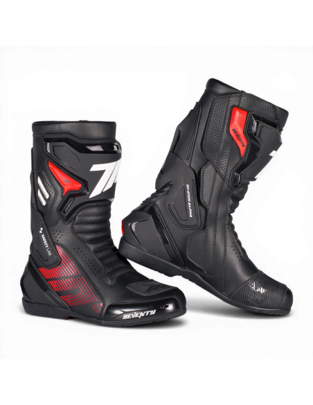 Botas de moto Seventy Degrees SD-Br26 Alpha Unisex Negro/Blanco/Rojo