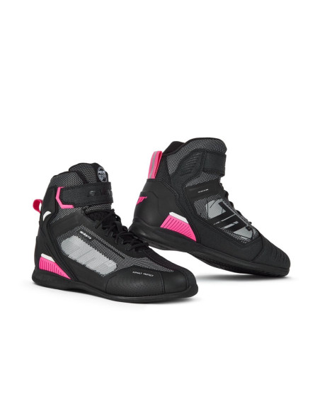 Botas de moto Seventy Degrees SD-Br2 Veloce Negro/Rosa/Blanco