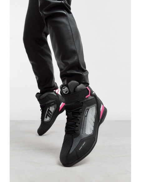 Botas de moto Seventy Degrees SD-Br2 Veloce Negro/Rosa/Blanco
