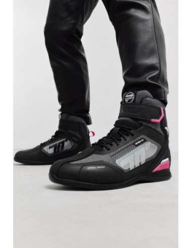 Botas de moto Seventy Degrees SD-Br2 Veloce Negro/Rosa/Blanco