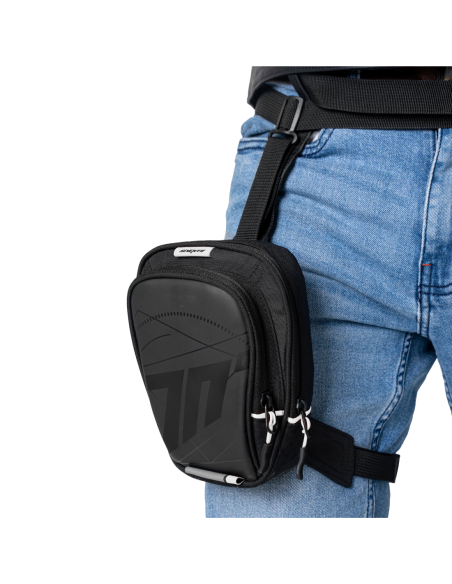 SD-TL1 MOCHILA DE PIERNA PARA MOTO NEGRA/BLANCA - Seventy Degrees