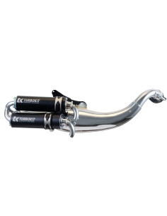 Escape Turbokit Scooter R de dos salidas adaptable para YAMAHA AEROX - BETA ARK 50 - APRILIA SR AGUA-SR AIRE